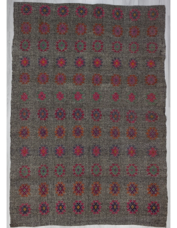 Embroidered Vintage Decorative Kilim Rug