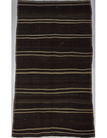 Striped Vintage Brown Kilim Rug