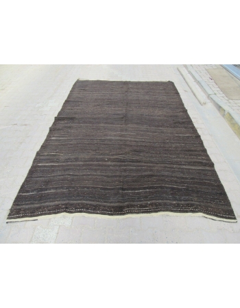 Vintage Modern Plain Brown Kilim Rug