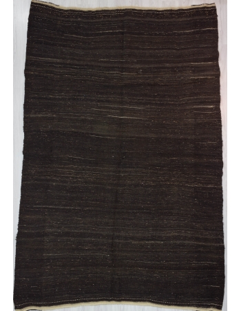 Vintage Modern Plain Brown Kilim Rug