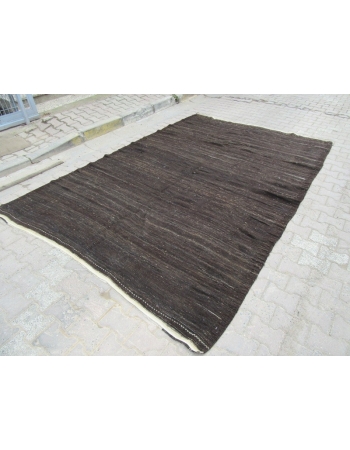 Vintage Modern Plain Brown Kilim Rug