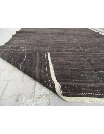 Vintage Modern Plain Brown Kilim Rug