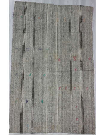 Vintage Gray Turkish Kelim Rug