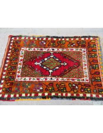 Vintage Colorful Piled Turkish Konya Rug