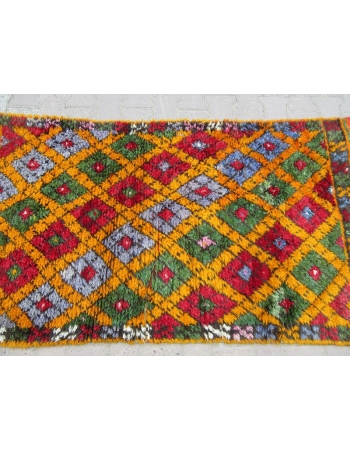 Colorful Vintage Turkish Tulu Rug