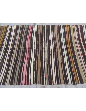 Striped Vintage Decorative Turkish Kilim Rug