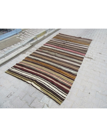 Striped Vintage Decorative Turkish Kilim Rug