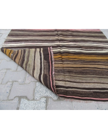 Striped Vintage Decorative Turkish Kilim Rug