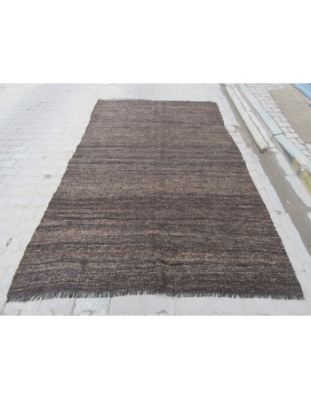 Vintage Brown Plain Kilim Rug