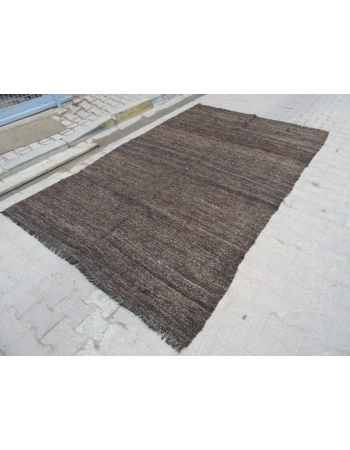 Vintage Brown Plain Kilim Rug