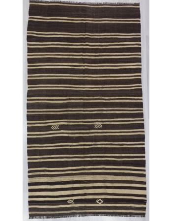 Striped Vintage Turkish Kilim Rug