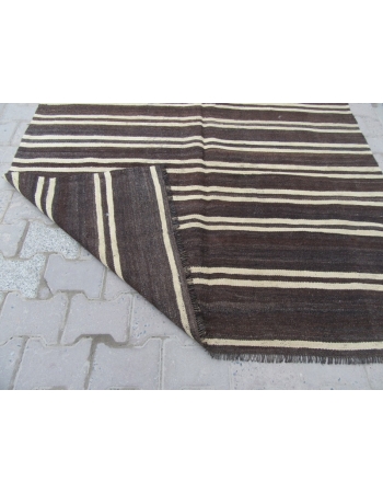 Striped Vintage Turkish Kilim Rug