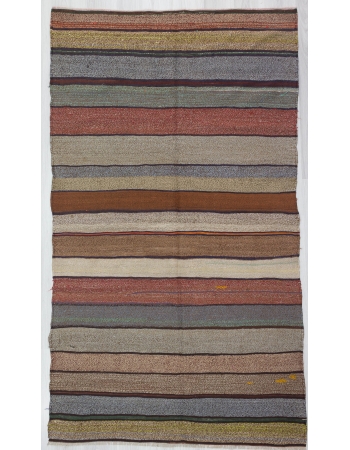 Striped Vintage Turkish Kilim Rug