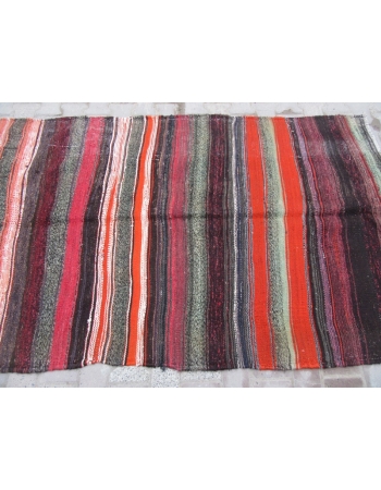 Unique Vintage Striped Kelim Rug