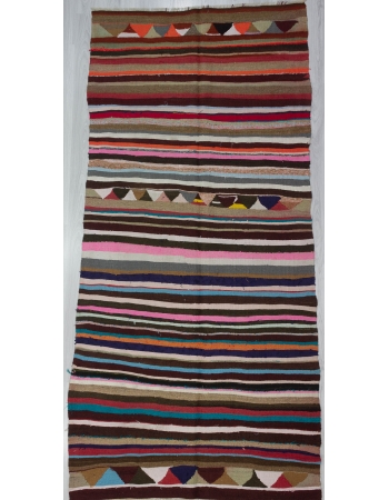 Striped Colorful Vintage Kilim Rug