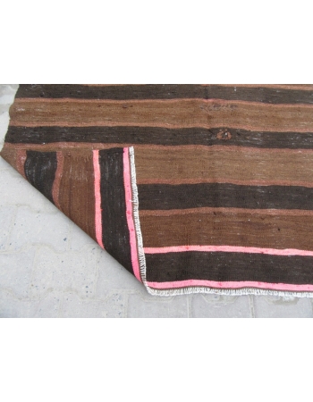 Striped Unique Vintage Turkish Kelim Rug