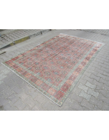 Distressed Vintage Turkish Deco Rug