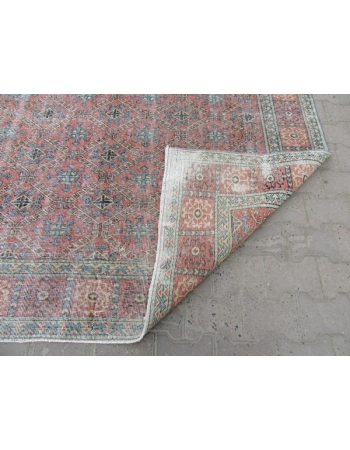 Distressed Vintage Turkish Deco Rug