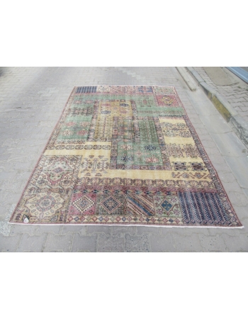 Vintage Distressed Turkish Deco Rug