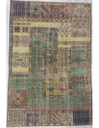 Vintage Distressed Turkish Deco Rug