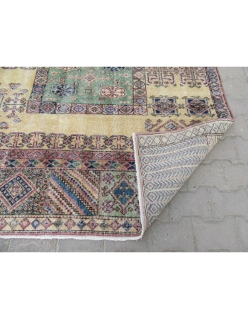 Vintage Distressed Turkish Deco Rug