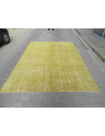 Yellow Vintage Plain Turkish Rug