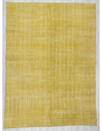 Yellow Vintage Plain Turkish Rug