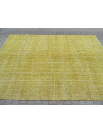 Yellow Vintage Plain Turkish Rug