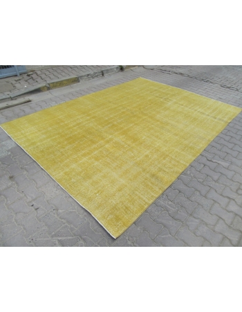 Yellow Vintage Plain Turkish Rug