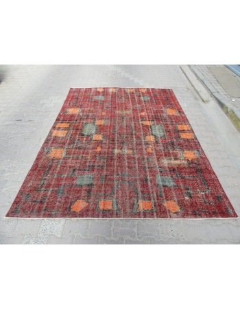 Burgundy / Orange Art Deco Rug