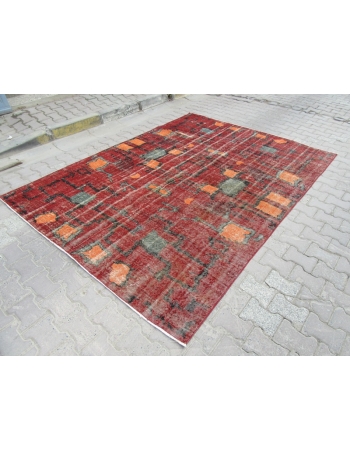 Burgundy / Orange Art Deco Rug