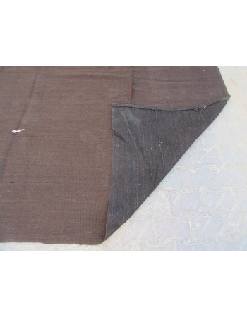 Vintage Oversized Dark Brown Tente Kilim Rug