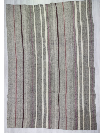 Striped Vintage Modern Gray Kilim Rug