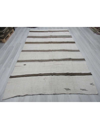 Vintage striped Turkish hemp kilim rug