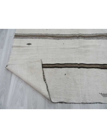 Vintage striped Turkish hemp kilim rug