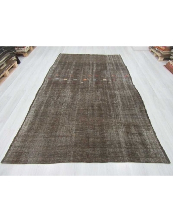 Vintage black goat hair kilim rug