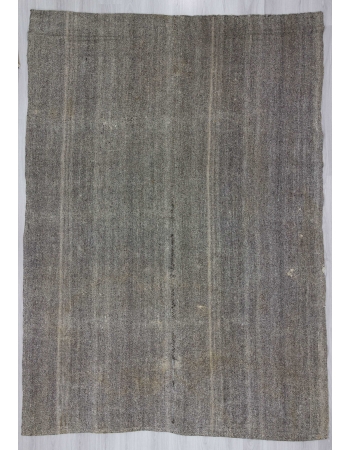 Vintage large modern gray Turkish kilim rug