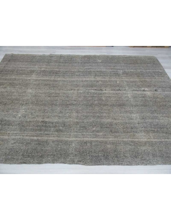 Vintage large modern gray Turkish kilim rug