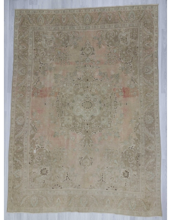 Washed out vintage large Persian Tabriz rug