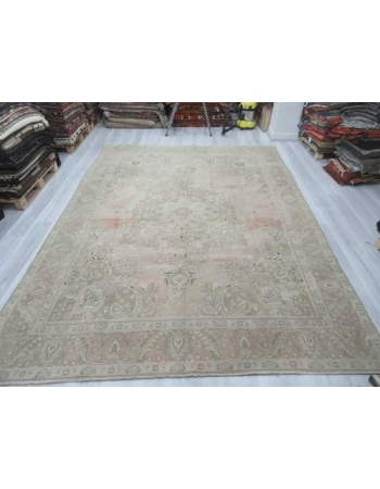 Washed out vintage large Persian Tabriz rug