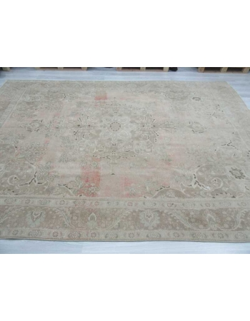 Washed out vintage large Persian Tabriz rug