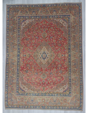 Vintage oversized medallion designed Persian Tabriz rug