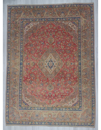 Vintage oversized medallion designed Persian Tabriz rug