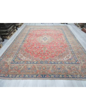 Vintage oversized medallion designed Persian Tabriz rug