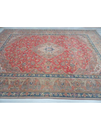 Vintage oversized medallion designed Persian Tabriz rug