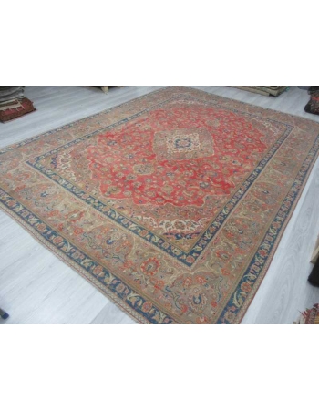 Vintage oversized medallion designed Persian Tabriz rug