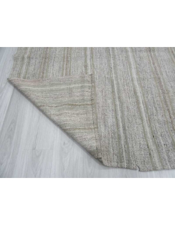 Striped vintage modern gray Turkish kilim rug