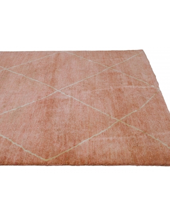 Rust Modern Geometric Wool Rug - 5` 6″ x 8`