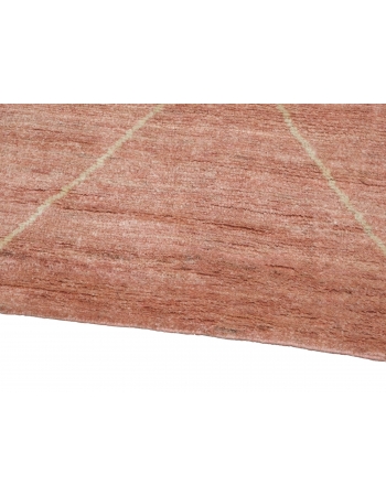 Rust Modern Geometric Wool Rug - 5` 6″ x 8`