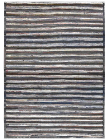 Striped Multicolor Modern Wool Rug - 9` 4″ x 12` 8″ Striped Multicolor Modern Wool Rug - 9` 4″ x 12` 8″